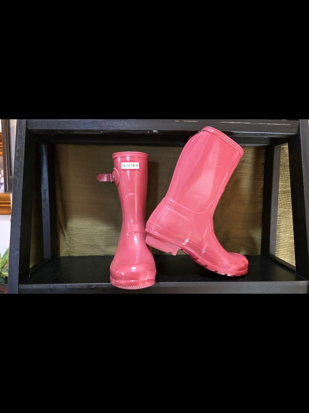 Hunter Women'sPink Gloss Rain Boots